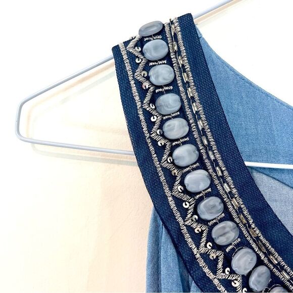 Frank Lyman Blue Denim Tunic Dress Two layer US 8 - Picture 4 of 10